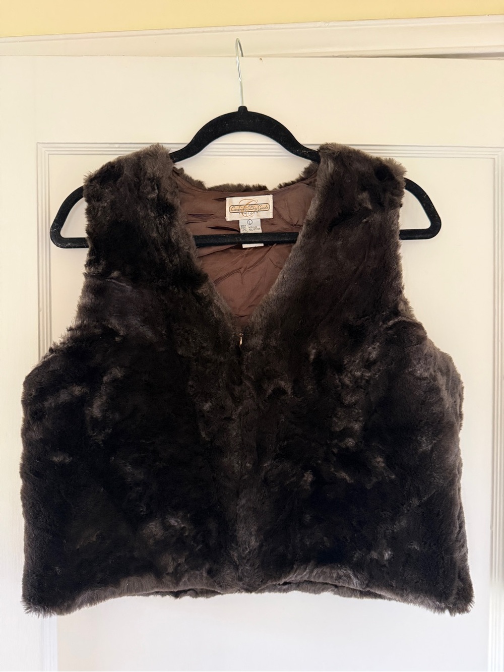 Cambridge Dry Goods vintage Dark Brown Faux Fur Vest